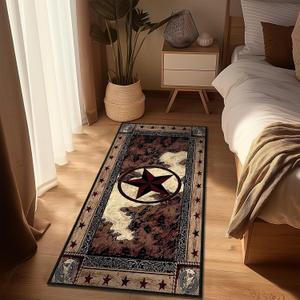 Western Rugs for Bathroom Western Runner Rug 2x5 Rugs for Hallway, Texas Star Vintage Kitchen Rug Washable Runners Bedroom Carpets Non Slip Accent Throw Rugs Rustic Floor Area Carpet for Hallways, Entry
