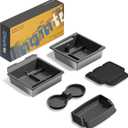 for Tesla Model Y Juniper(2025-2026) & Model 3 Highland(2024-2026) Center Console Organizer [Slide Smoothly & Carbon Fiber] Sunglasses Cup Holder for Tesla Model 3 Model Y Accessories Black