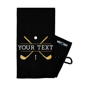 Wolf Golf Towels Custom Golf Towel | Personalized Golf Accessories for Men & Women | Add Your Text with Choice of Font and Thread Color