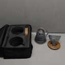 SOTECH Pour Over Coffee Station Dripper Stand Coffee Filter Wooden Filter Holder Glass Server with Paper Coffee Filters, Coffee Maker Stand Set for Coffee Tea and Saffron