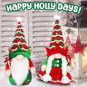 Winter Gnomes Plush Decorations for Home, 2 PCS Handmade Dolls Decor with Gift Box Faceless Elf Dwarf Set for Tree Table Mantel Tiered Tray Ornaments, New Year Festive Gift Collectors
