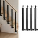 Side Mount Stair Railing Post 35.4in 4-Pack