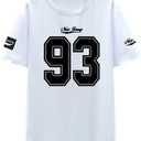 Verdusa Men's Jersey Shirt Letter Print Short Sleeve Round Neck Athletic Tee Tops (XXL)