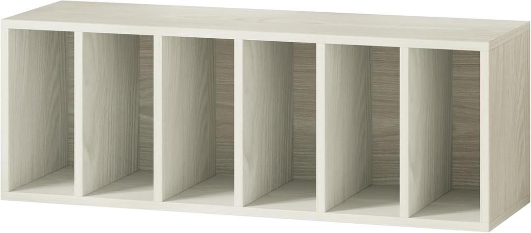 IOTXY DIY Modular Cube Bookcase - CubeXY Customizable Stackable Expandable Basic Shelving Units, 6-Cube Wooden Open Bookshelf with Removable Shelves for Books Organizer, Oak