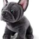 Bulldog Stuffed Animals Realistic Dog,9" Dog Stuffed Animals Soft Cuddly Gray Bulld og Stuffed D og Plush,Puppy Plush Toys for Kids Girls Boys Huggable & Washable