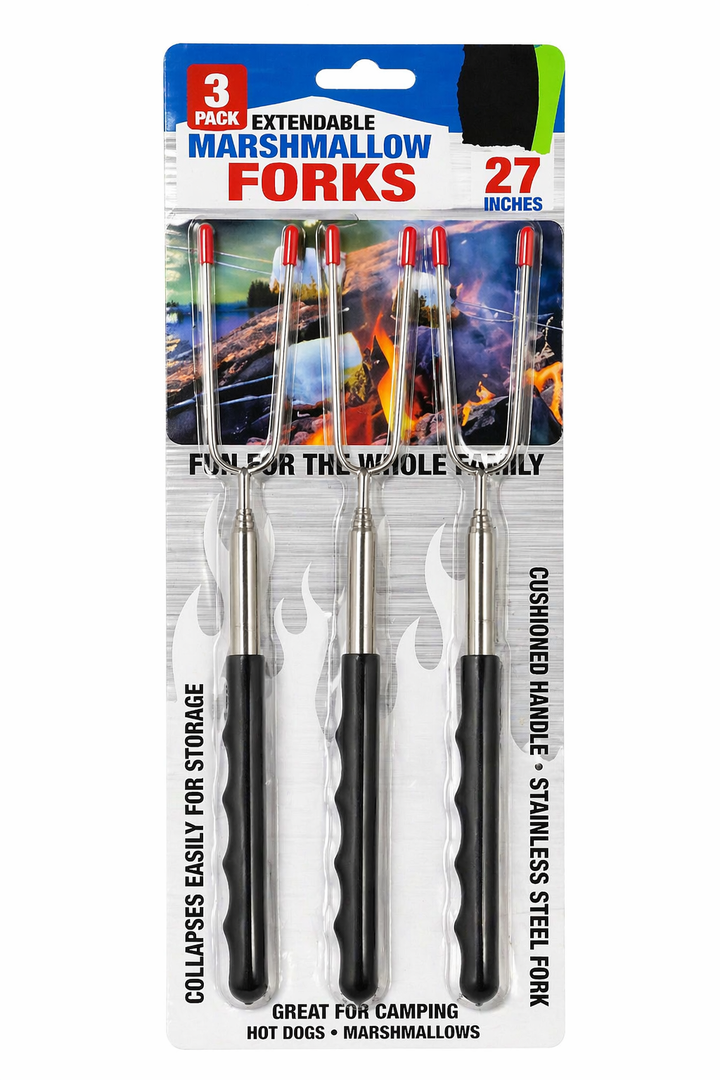 Blazing LEDz Open Flame Roasting Extendable Marshmallow Fork Plastic/Stainless Steel 2 Pack