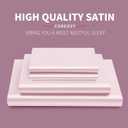 3 Pcs Blush Pink Satin Sheets Twin XL Size Silky Satin Bedding Sheets Set with 1 Deep Pocket Fitted Sheet, 1 Flat Sheet, 1 Pillowcase
