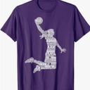 Basketball Girl Women Kids Girls T-Shirt Small, Purple