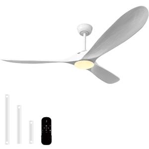 60'' White Ceiling Fan with Light,Outdoor Ceiling Fan light(White)