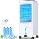 Portable Air Conditioners, 1.6 Gal Fast Cooling Evaporative Air Cooler, Portable AC Unit w/3 Spds & Cooling Mode, Swamp Cooler w/Remote, Windowless Air Conditioner for Room Office Garage