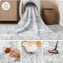 Long Hallway Runner Rug- Carpet Runners for Hallway 12ft, Anti Slip Backing Washable Rug Runner for Bathroom, Entrance, Living Room, Soft Low Pile Modern Rug Runner(2'x12', Grey/Ivory)