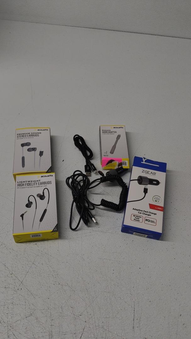 Set of Earbuds 2pcs, Cable Type C 2pcs, Audio adapter, And car charger Zgear