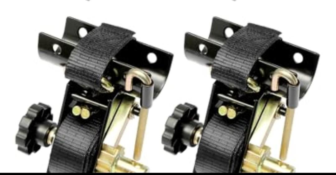 Ladder Rack Ratchet Straps with J-Hook (3PCS), 2" Black Round Tube Mount, 1.5" Wide x 7.5' Long Black Retractable Ratchet Tie Down Strap Roof Rack, 500 lbs Load Heavy Duty Cargo Buckle Rack Lock Strap