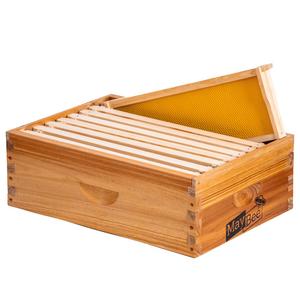 8-Frame Beehive Box Langstroth Medium Super Bee Box for Sale Wax Coated Bee Hives Includes Wooden Frames & Waxed Foundations (Unassembled)
