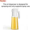 NYXVAULTA 300ml Glass Olive Oil Spray Bottle : (Only supports spray use), with precise dosage control. Suitable for kitchen and air fryer, applicable to salad, frying, and grilling scenarios. (White)
