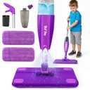 Kids Spray Mop, Toddlers Cleaning Playsets with Real Water Sprayer, Kids Mop Toys, Montessori Cleaning Set, Christmas Birthday Gifts for Boys and Girls Age 3 4 5 6, Purple