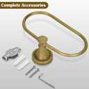Brass Bathroom Hand Towel Holder, Antique Brass Towel Ring Holder, Wall Mounted Oval Towel Rack Hanger Home Half Round Bathroom Hardware Accessory Modern