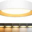 BrightHome 16in Flush Mount LED Ceiling Light, 30W(300W Equiv) 3000LM, 5CCT 2700K 3000K 4000K 5000K 6000K, Dimmable Modern Flush Mount Light for Bedroom, Bathroom, Hallway, White and Gold, 16inch-1pack