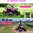 GarveeLife 12V Kids Ride On ATV, 4 Wheeler Electric Vehicle for Kids 3-8 Toddler Battery Powered Toy Car for Boys Girls with Remote Control, LED Lights, Soft Start, Treaded Tires, Music, Pink