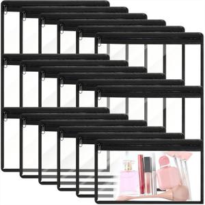 Ireer 18 Pack Clear Zipper Pouches PVC Waterproof Pouch Bags Transparent Zipper Pouch Clear Storage Bags Multipurpose for Organizing Travel Cosmetics Document File, 11.5 x 7 Inches