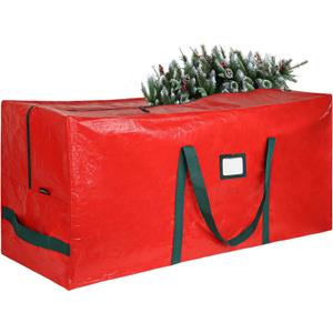 Large Christmas Tree Storage Bags Heavy Duty Tree Bags Holiday Storage Bags Protects From Moisture Or Dust,Alternative To Xmas Tree Storage Box (Red, 7.5 Ft)