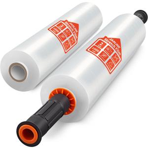 JARLINK Stretch Film, 15 Inch x 1000 Feet Shrink Wrap for Pallet Wrap, Industrial Strength Stretch Wrap with Handles, Moving Wrapping Plastic Roll, 60 Gauge, Pack of 2, Clear