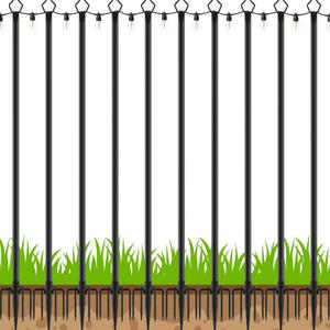 AHRLHR 10 Pack String Light Poles,Poles for Outdoor String lights10 Ft Metal Poles with Fork for Outdoor String Lights,Outdoor Light Poles with Fork,Patio,Deck,Backyard