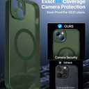 Magnetic for iPhone 15 Case,Upgraded [Full Camera Protection][Compatible with Magsafe][Military Grade Drop Protection] Shockproof Slim Translucent Matte Phone Case for iPhone 15,Forest Green