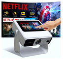 4k Support Projector with WiFi and Bluetooth,TouchScreen Portable Outdoor Smart Projector Auto Focus & Touch Control, Built-in 1,000+ Apps Native 1080P Mini Portable Movie Proyector for Home Theater