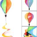 Syhonic 3Pcs Rainbow Windsock Hot Air Balloons Wind Spinner - Outdoor Whirligig Toy Garden Lawn Yard Home Decoration Ornament - Colorful Kinetic Hanging Decoration