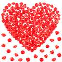 Fangoo 210PCS Red Pink Acrylic Rose Ornaments Mini Acrylic Rose Gems for Valentine Vase Filler Decor for Table Scatter Engagement Valentine's Day Wedding Anniversary Party (RedPink-Rose, 12OZ)