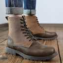 COSIDRAM Men's Casual Oxford Boots Classic Suede Chukka Boots Comfort Lace Up Business Dress Shoes (9.5, A/Dark Brown)