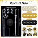 6 Sets Black Gold Graduation Balloon Stand Kit for Table Decorations Class of 2025 Congrats Grad Table Centerpiece Grad Prom Themed Decoration for Grad School & College Ceremonies Party Supplies