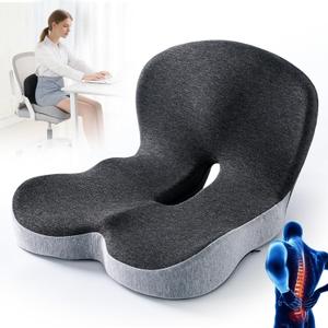 MQN Memory Foam L-Shaped Integrated Seat Cushions Non Slip Memory Foam Seat Skin with Back Support Car Cushions for Driving