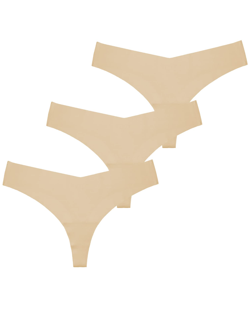 Women's Underwear Seamless Thong T Back Panty Cotton Breathable Thongs Panties for Women 6 Pack
S