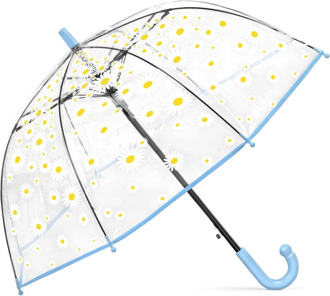 Kids Clear Bubble Umbrella Transparent Rain Umbrella for Child Rounded Bead