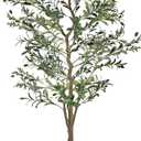 VECELO Artificial Olive Tree 6FT(72inch), Faux Olive Trees in Pot, Tall Fake Plant with Silk Leaves, Realistic Fruits and Dried Moss for Indoor Home Office Decor