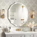 Bathroom Mirrors for Over Sink, Round Frameless Mirrors for Wall, 24x30 Inch Beveled Bathroom Mirror, Bathroom Vanity Circle Mirror for Bedroom Living Room Entryway Home Decor