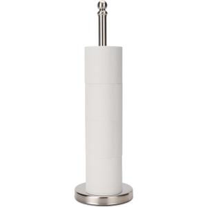 Toilet Paper Holder Stand Holding Up to 5 Paper Rolls, Free-Standing Spare Rolls Storage Holder, Stainless Steel (Brushed Nickel)