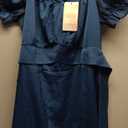 Womens Off Shoulder Midi Dress Elegant Solid Color Ruffle Puff Sleeve Flwoy Vacation Party Prom Dresses XL