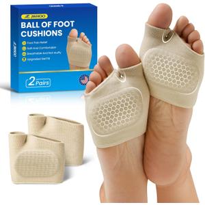 Metatarsal Pads Ball Foot Cushion - 2 Pairs Metatarsal Pads Women & Men with Gel for Pain Relief, Morton's Neuroma & Metatarsalgia, Ball of Foot Cushion for Standing, Running, Walking - L