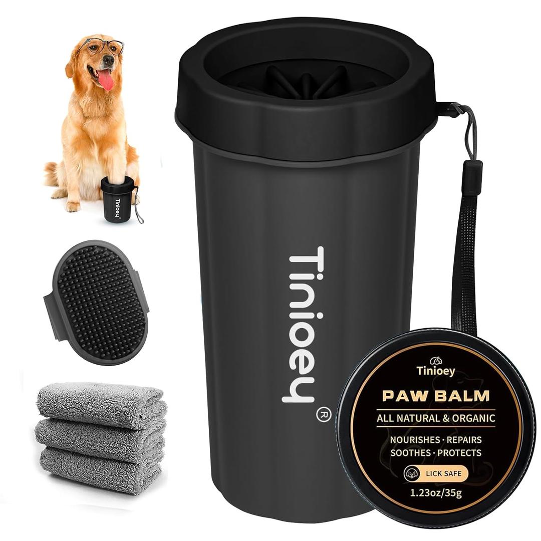 Dog Paw Cleaner for Large Dogs, Dog Paw Washer, Muddy Paw Cleaner, Pet Foot Cleaner, Dog Paw Protector Kit (Black)