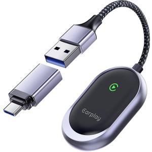 Wireless CarPlay Adapter for Apple (2025 Upgraded) - No Latency Wired CarPlay to Wireless, Instant Connectivity, Super Mini Car Play Dongle for iPhone Fit for Cars with Built-in CarPlay