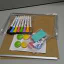 Dry Erase Magnetic White Board, 10" x 10" Double-Sided Desktop Whiteboard with Stand, Portable Small Whiteboard Set for Drawing, Office, Home