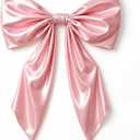 GUDELAK Large Pink Bow for Coquette Room Decor,43 x 24 Inch Satin Ribbon Pink Room Decor with Internal Support Layer, Big Pink Bow for Baby Shower Bridal Shower Wedding Bachelorette Party Graduation