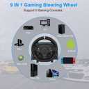 NBCP Racing Wheel with 6-Speed Shifter & Pedals 1080 Gaming Steering Wheel for PS4, Xbox & PC, Vibration Feedback, Clamp Mount, Plug & Play
