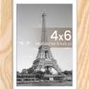 upsimples 4x6 Picture Frame, Display Pictures 3.5x5 with Mat or 4 x 6 Without, Wall Hanging Photo Frames, Natural, 1 Pack (4x6, Natural)