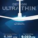 60" Outdoor Ultra-Thin Ceiling Fan no Light,3 ABS Blades for Covered Patio