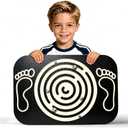 Balance Board Maze for Kids, 17.5-Inch Wobble Board Rocking Seesaw Sensory Training with 6 Balls, Non-Slip Pedals Indoor Outdoor for Boys Girls