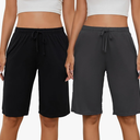 Womens Soft Pajama Shorts Lounge Bermuda Shorts Casual Knee-Length Sleep Shorts S